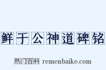 鲜于公神道碑铭是什么意思的图片